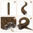 thumbnail image 5 of MY-LADY 100% Human Hair Extensions Remy Real Natural Hair Hairpiece Mirco Ring Tubes Hair Thick Micro Loop Extensions Hair for Women 24inch #06 Light Brown, 5 of 8