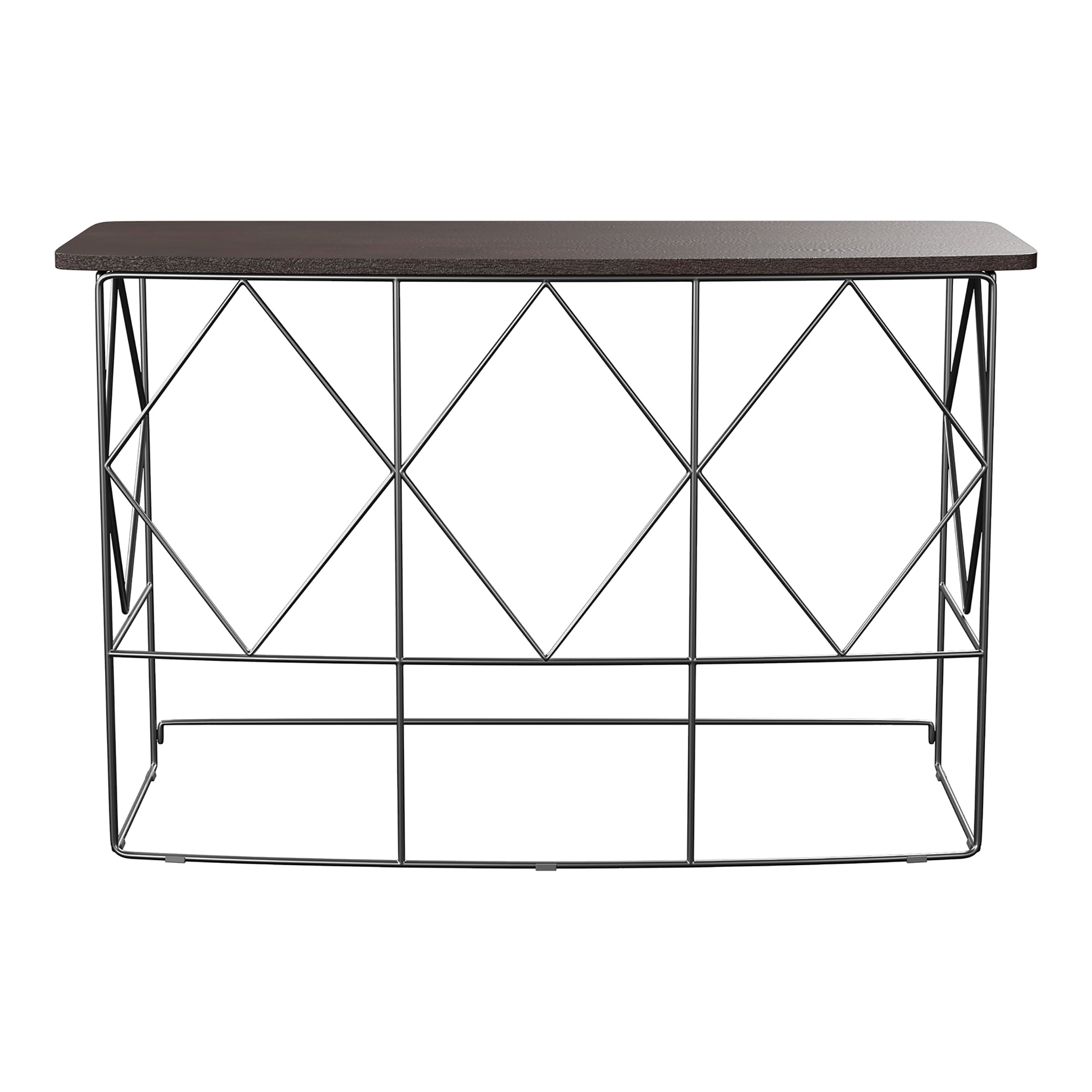 Furniture of America Herlan Console Table with Metal Frame, Walnut