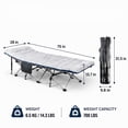 thumbnail image 4 of Camping Cot, Portable Folding Bed Cot for Rest, 1200D Double Layer Oxford, Gray, 4 of 11