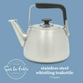thumbnail image 5 of Sur La Table Kitchen Essentials Large 2 QT Heavy Gauge Brushed Stainless Steel Whistling Tea Kettle, 5 of 5
