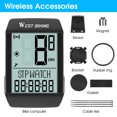 thumbnail image 2 of 5 Language Speed Meter Waterproof Cycling Mileometer Multi-functional Bike Speedometer Full Screen Backlight Cycling Stopwatch, 2 of 6