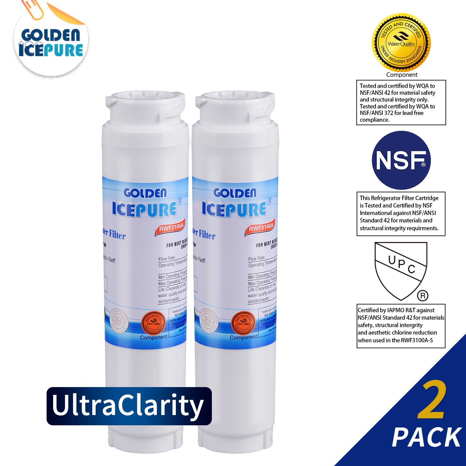 B36IT71SNS Refrigerator Water Filter for Bosch B26FT70SNS BORPLFTR10 641425