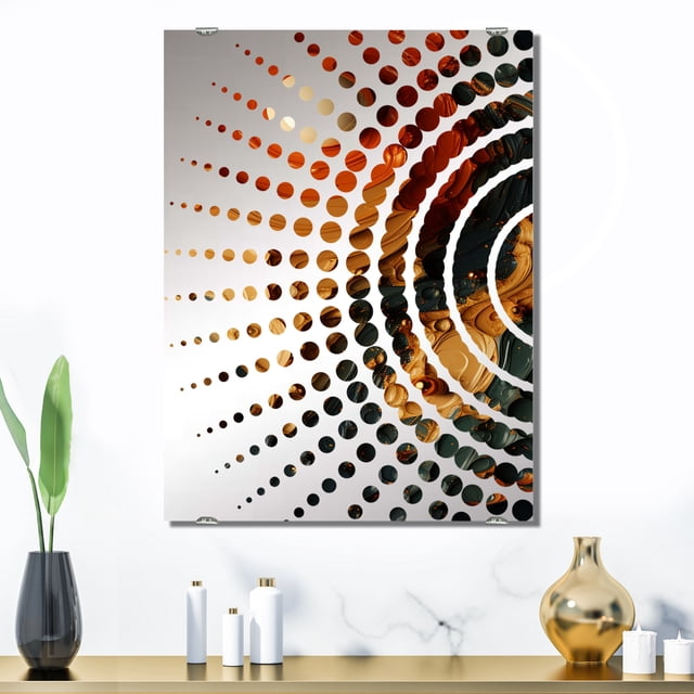Designart "Liquid Ink Abstraction in Red and Black III" Abstract Liquid Ink Oversized Wall Mirror - Modern Abstract Entryway Big Wall Mirror - Multiple Color Options
