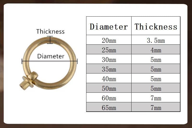 HDJNal 10Pcs 40mm Solid Brass Antique Brass Pulls for Dresser Drawer Ring Pulls Furniture Hardware Brushed Gold Wardrobe Door Handles,Modern Drawer Pulls