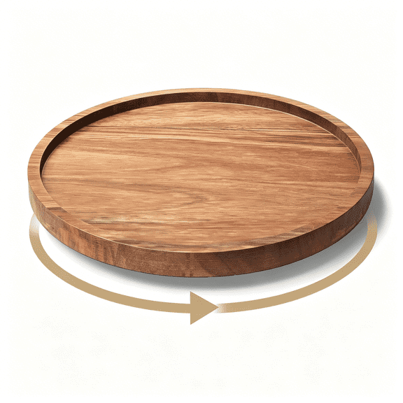 XIBUFE Lazy Susan Organizer for Kitchen,Acacia Wood Turntable for Cabinet,Pantry,Table,Countertop,Vanity,Spice Rack