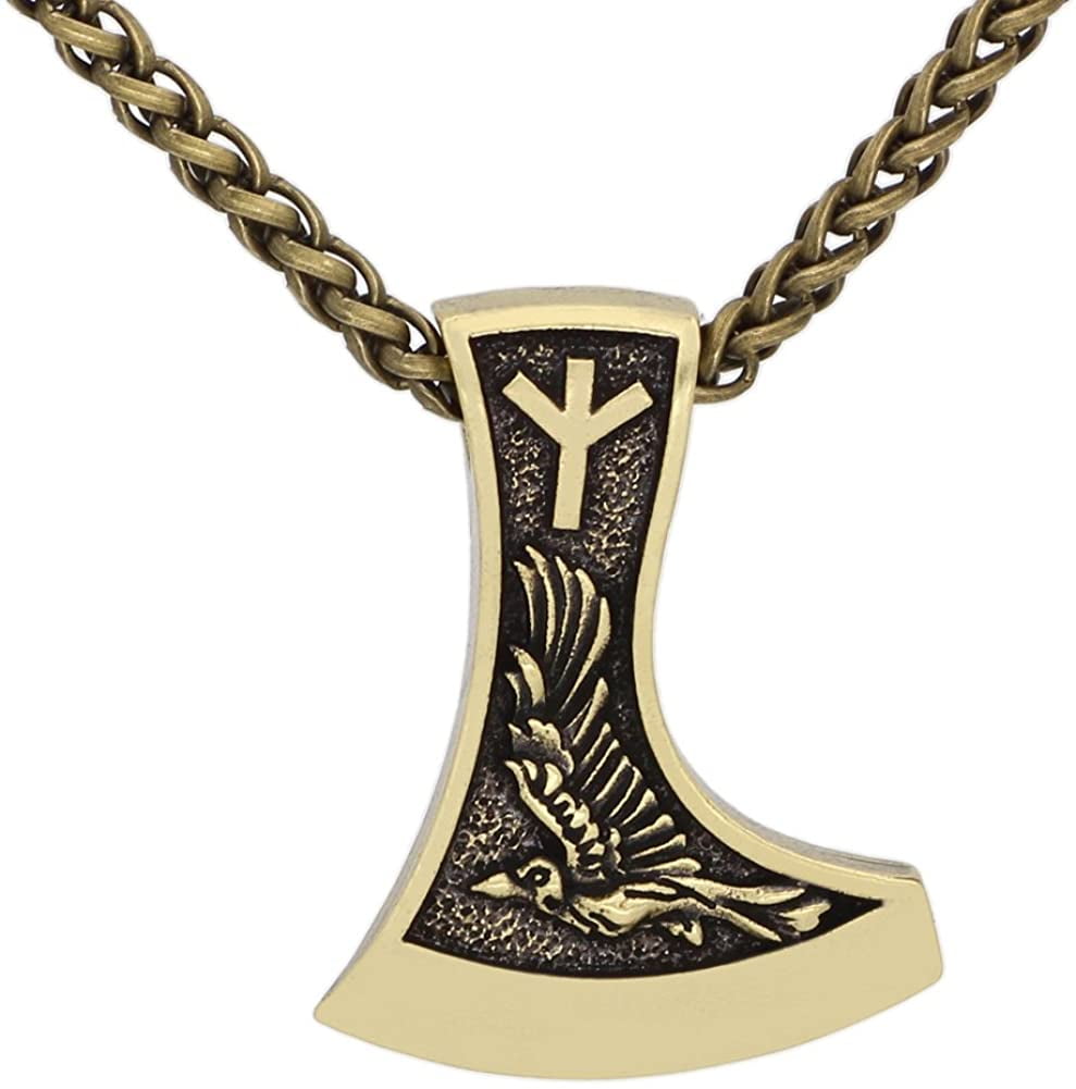 Wolf Crow Axe Charms Necklace Retro Viking Style Amulet Talisman Pendant Jewelry Wolf Crow Axe Charms Necklace Retro Viking Style Amulet Talisman Pendant Jewelry