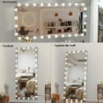 thumbnail image 2 of Hollywood LED Full Body Mirror with 3 Light Modes & Adjustable Brightness, 72x36 Inch Aluminum Framed Full Length Vanity Mirror for Bedroom/Bathroom, Silver, 2 of 9