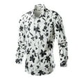 thumbnail image 2 of Men Casual Fashion Print Turn-down Collar Button Long Sleeve Shirt Blouse, 2 of 3