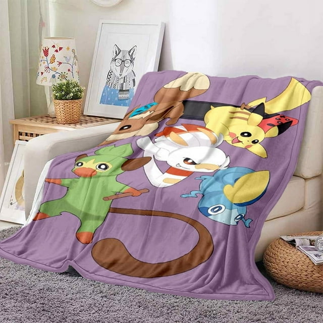 3D Pokémon Blanket Plush Flannel Sofa Bed Anime Cover Blanket