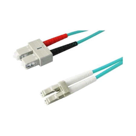 UPC: 0821455037874 | AddOn 1m Laser Optimized Multi-Mode Fiber (LOMM) Duplex SC/LC OM3 Aqua Patch Cable