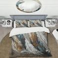 thumbnail image 2 of Designart "Feather Extravaganza Gold II" Glam Feather Bedding Covert Set - Glam Blue Floral Bed Set With 2 Shams, 2 of 6