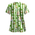 thumbnail image 7 of felwors Valentine Scrub Tops Women V-Neck Short Sleeve Holiday Themed Heart Scrubs (Mint Green, L), 7 of 7