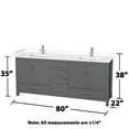 thumbnail image 4 of Wyndham Collection Wcs141480d-Vca-M24 Sheffield 80" Free Standing Double Basin Vanity Set, 4 of 7