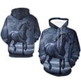 thumbnail image 4 of LAOLIUSN Novelty Horse Print Hoodie Animal 3D Pattern Sweatshirt Hooded Pullover with Pocket S-4XL, 4 of 7