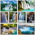 thumbnail image 2 of Pintura en lienzo de paisaje con cascada natural, carteles e impresiones de árboles verdes y bosques, arte de pared para sala de estar, decoración del hogar, sin marco, 2 of 5