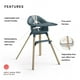 thumbnail image 2 of Trona Stokke Clikk, color azul fiordo - Trona todo en uno con bandeja + arnés - Ligera, duradera y fácil de viajar - Ergonómica con características ajustables - Ideal para 6-36 meses o hasta 33 libras, 2 of 5