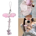 thumbnail image 2 of SIEYIO Chic Bowknot Mobile Phone Chain Elegant Beaded Phone Charm with Angel Wing Heart, 2 of 21