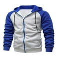 thumbnail image 1 of Contrast Color Long Sleeve Fleece Sweatshirts for Men‘s Hoodies Coat, 1 of 5