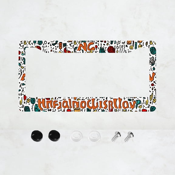 The World of Autism License Plate Prame Aluminum Auto Parts License Plate Decorative Screws Fit Standard 2 Holes 1 U.S. License Plate, 12.2x 6.3 Inch