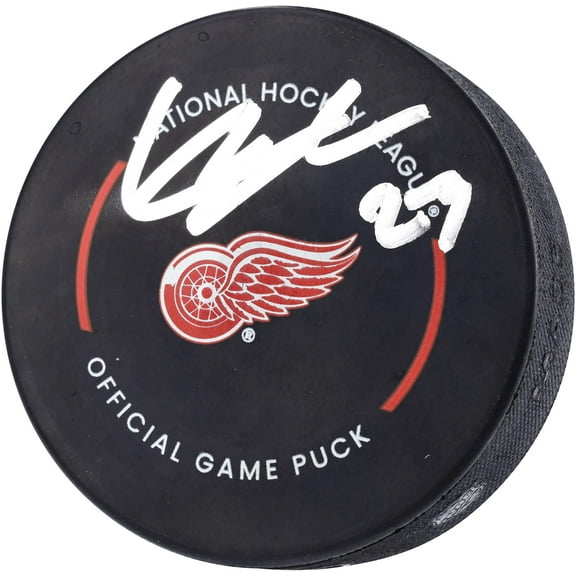 Lucas Raymond Detroit Red Wings Autographed Official Game Puck - Fanatics Authentic Certified