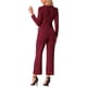 thumbnail image 3 of INSPIRAR CHIC Mono de Mujer con Cuello en V de Manga Larga, Pierna Ancha, Pantalones Largos, Mono de Punto Elegante, 3 of 6