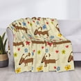 thumbnail image 3 of Rozeui Dachshund Dog And Flower for Flannel Blanket, Soft Fuzzy Plush King Blanket for Winter, Thick and Warm All-Season Bed Throw-50"x40", 3 of 6