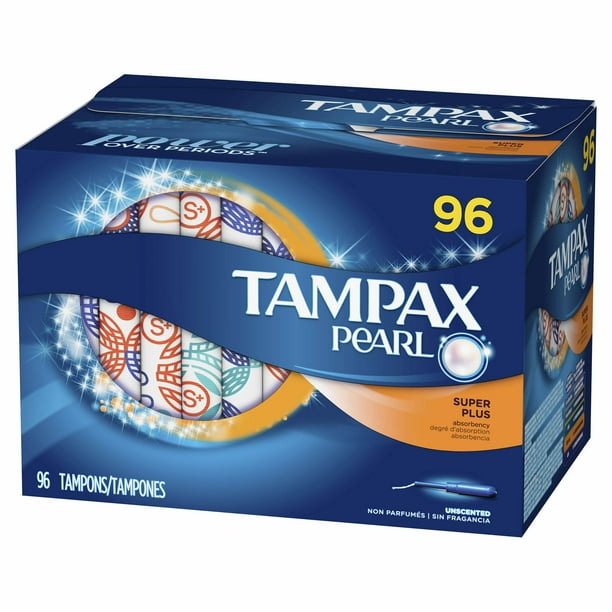 Tampax Pearl Plastic Super Plus Unscented Tampons 96 count. Walmart