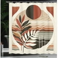 thumbnail image 3 of Ambesonne Monstera Shower Curtain, Abstract Mid Century Leaf, 69"Wx70"L, Redbrown Dusk Black, 3 of 4
