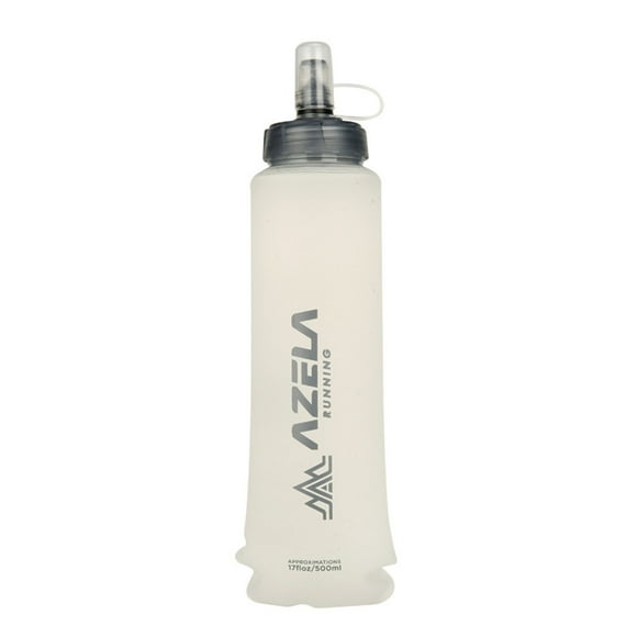 Riforla Soft TPU Foldable Running Hydration Flask Soft Collapsible Water Bottle for Hydration Pack Cycling Running Hiking Outdoor Sport Grey