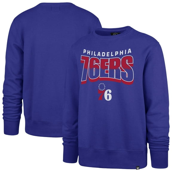 Unisex '47  Royal Philadelphia 76ers Brush By Headline Crewneck Sweatshirt
