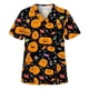 thumbnail image 2 of Halloween mujeres uniforme de enfermería Scrub Tops manga corta impresa ropa de trabajo camiseta con bolsillo, 2 of 2