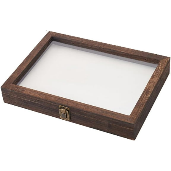 Shadow Box Display Case Shadow Frame Box Specimen Display Case Wood Memory Box for Specimen Home Collages Collections Museums Public Exhibits Photos Tickets 12.2x8.6x1.8inch