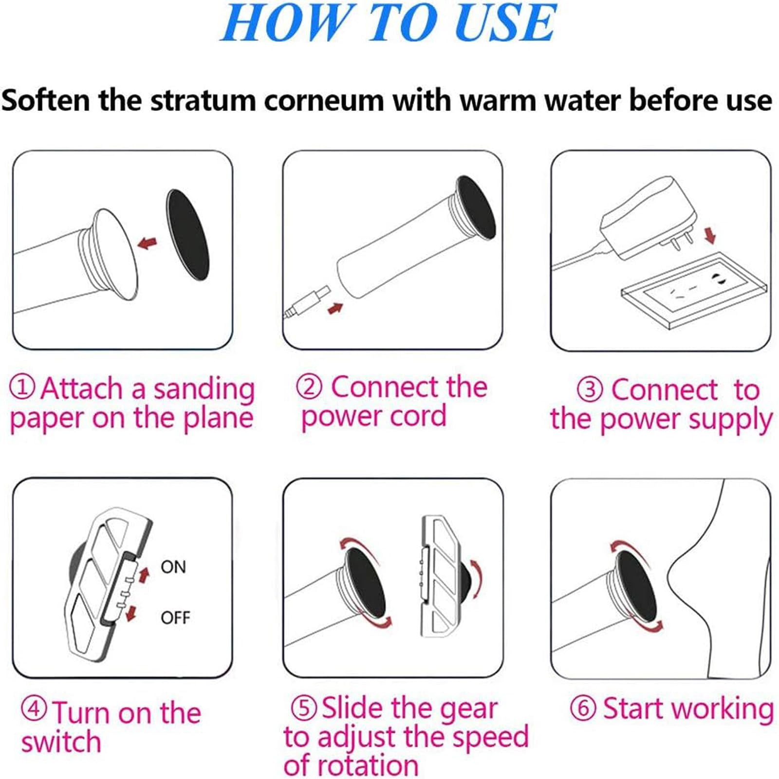 Electric Foot File, Electric Foot Scrubber Dead Skin Remover For At Home With 60 Sanding Pads, Adjustable Speed Electric Callus Remover For Feet For Hard Cracked Dry Dead Skin Exfoliation