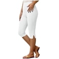 thumbnail image 2 of Hilenly Womens Split Capri Leggings High Waisted Knee Length Shorts Stretchy Slim Fit Capris Yoga Leggings, 2 of 8
