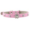 thumbnail image 1 of Collar de perro y gato en miniatura de cuero con diamantes de imitación y cristales de calavera elegante, deslumbrante y brillante, 1 of 5