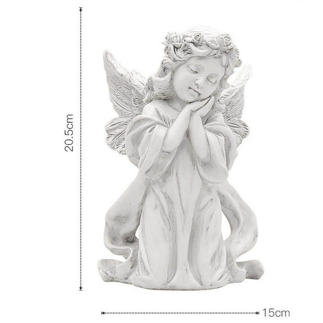 pitrice Resin White Angel Statue Desktop Decor Collection Window Props Christmas prayer hold cheek
