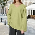 thumbnail image 2 of EDFBUYKRS Blouses for Women Pleated Long Sleeve Shirts Casual Crew Neck Tunic Tops Xxxl, 2 of 5