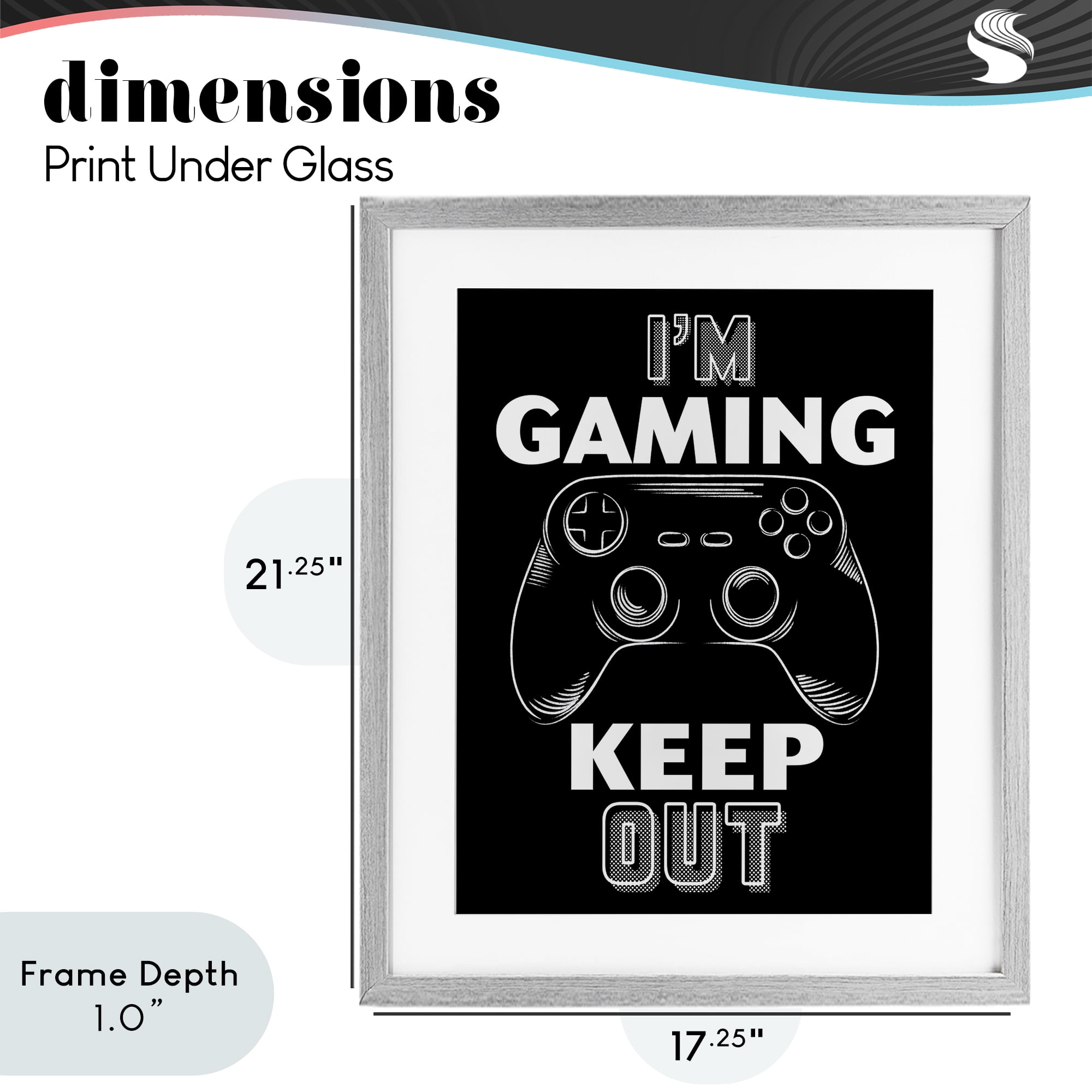 Stupell Industries I'm Gaming Keep Out Gray Framed Print Under Glass, design by Marcus Prime