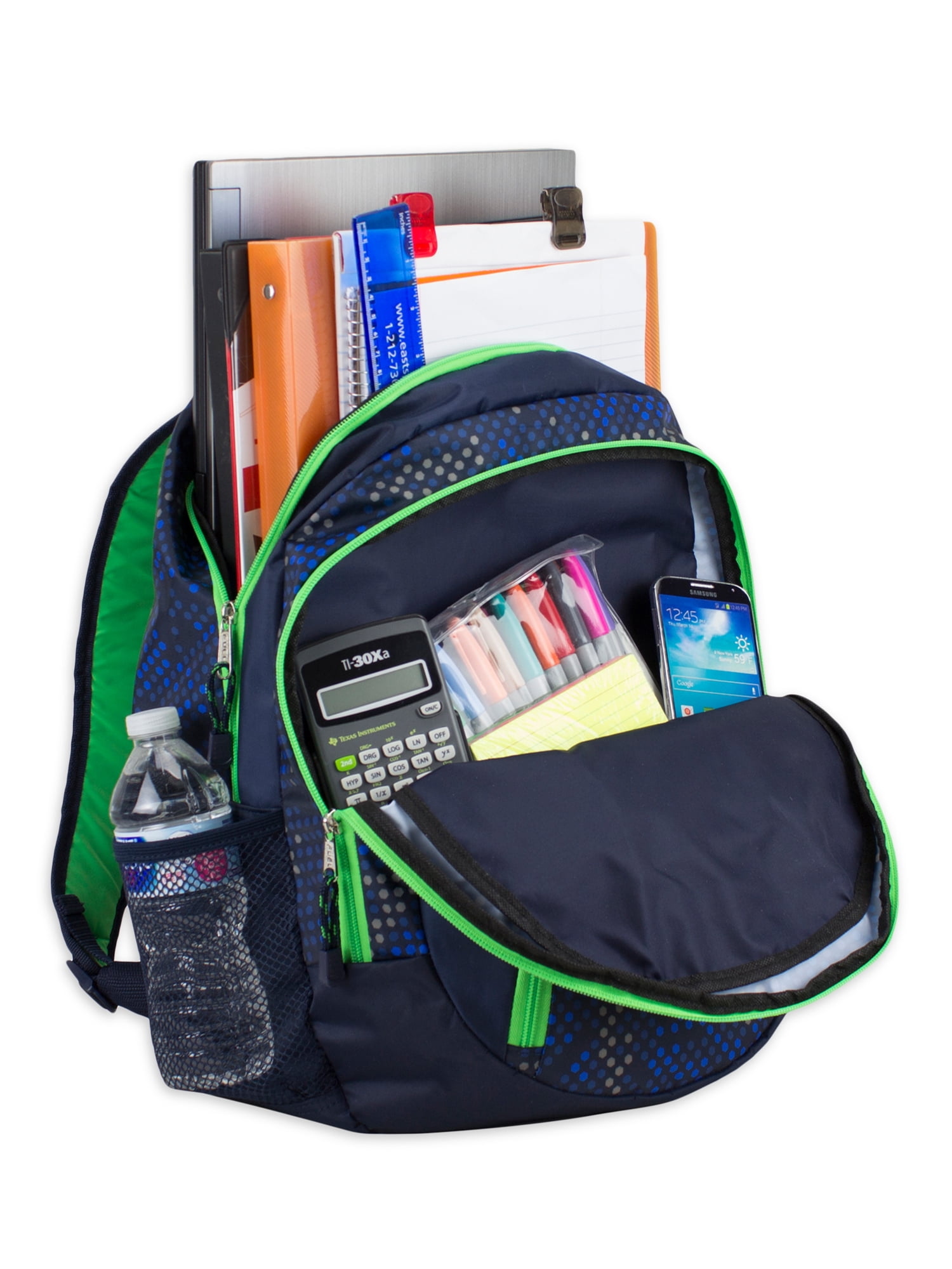 Fuel Unisex Men's and Women's Action 18" Laptop Backpack, Blue Digital Dots
