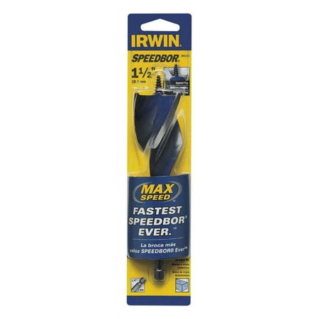 UPC: 0024721103505 | Irwin Speedbor 1-1/2 in. Dia. x 6 in. L Carbon Steel Wood Boring Bit 3/8 in. Quick-Change Hex Shank