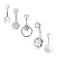 thumbnail image 3 of 5 anillos para ombligo de acero inoxidable, conector redondo para mancuernas para hombres y mujeres, 3 of 8