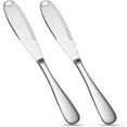 thumbnail image 1 of 2 Pack Stainless Steel Butter Spreader Knife, Multi-Function Butter Spreader and Grater with Serrated Edge & Ergonomic Handle, 3 in 1 Kitchen Gadgets for Breakfast, Butter, Cheese Jams, 1 of 7