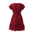 thumbnail image 2 of Vedolay Summer Dresses Women's Elegant Bridesmaid Dresses Square Neck Ruffle Split Midi Formal Dress,Red L, 2 of 5
