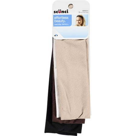 Scunci Effortless Beauty Fabric Headwrap, 5 ct