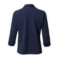 thumbnail image 4 of FashionOutfit Women's Stretch 3/4 Gathered Sleeve Open Blazer Jacket, 4 of 5