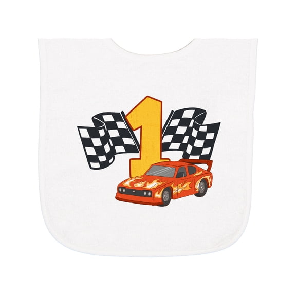 Inktastic Number One Race Car Baby Terry Cloth Bib