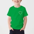thumbnail image 5 of Babcutegg Solid Color Casual Short Sleeve Top With Subtle Rhinestone Accents And Minimalist Print For Kids Army Green Size 10, 5 of 7