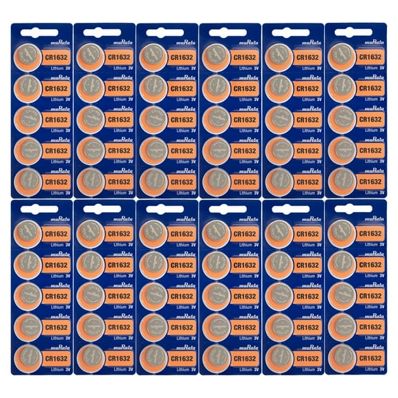 Murata CR1632 3V Lithium Coin Cell (60 Batteries)