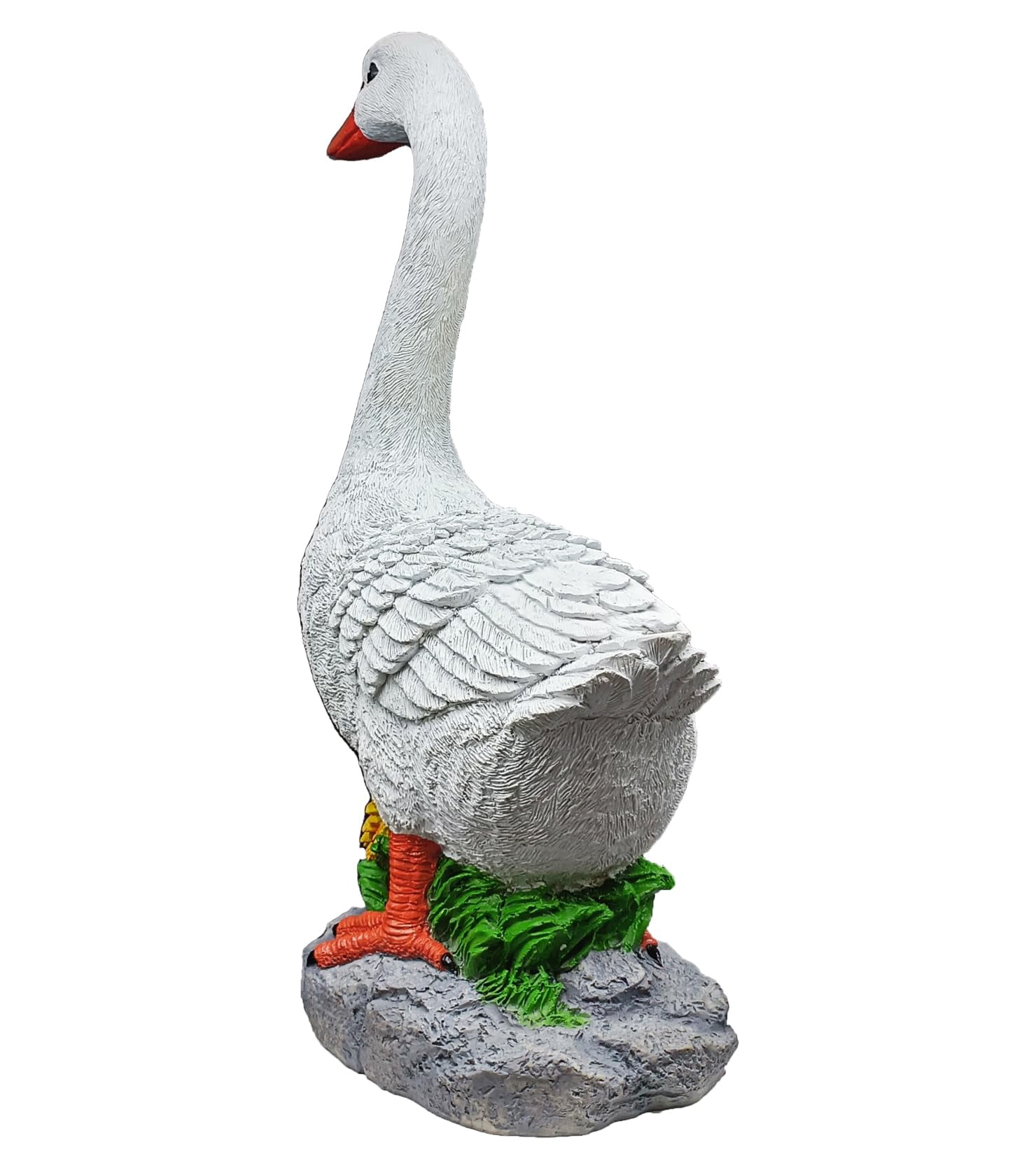 Joyful Porch Goose Statue Cygnus  Big Garden Lawn Yard Decor Sculpture 20 Inches High Figurine Duck Indoor And Outdoor By Ggtown Tm