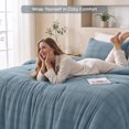 thumbnail image 5 of Regency Heights King/Cal King Comforter Set, 3-Piece Waffle Weave Textured Bedding Set with Soft Lightweight Comforter and Pillow Shams, Cozy 3D Textured Design for All Season, Blue, 5 of 11